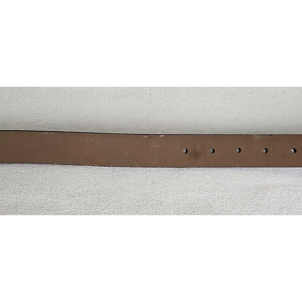 Vtg Dockers Mens Dress Belt Sz 38 Black Genuine Leather Upper‎ Silver Buckle